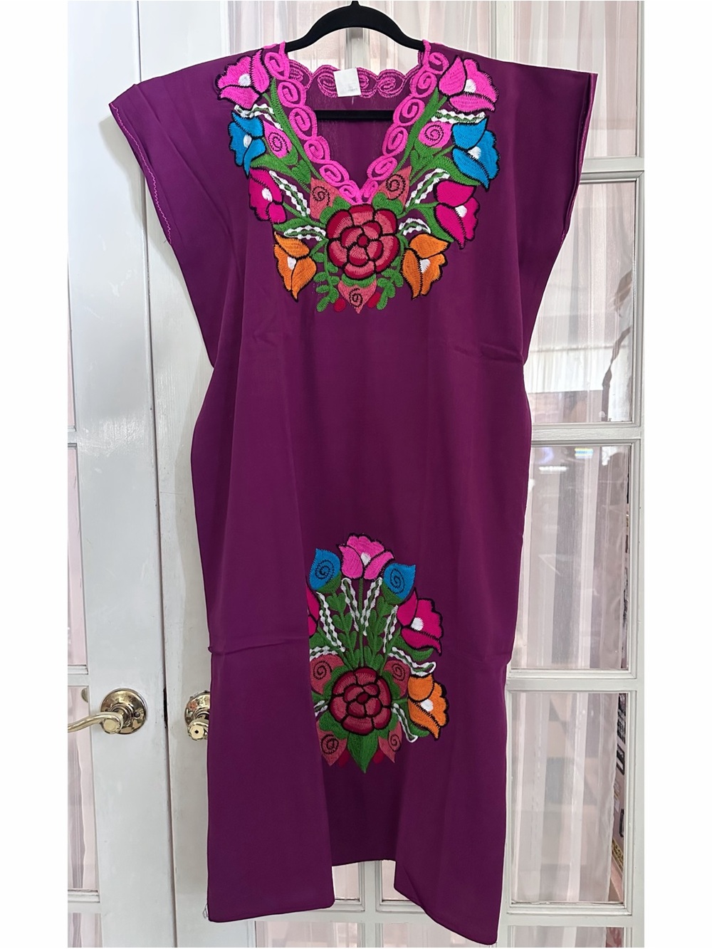 Mexican Embroidered Dress with Floral Design